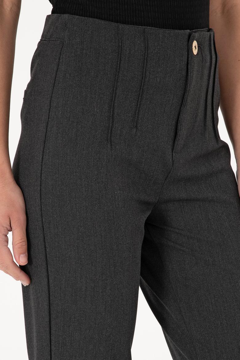 Kadın Antrasit Carrot High Waist Fit Kanvas Pantolon - 50309121004