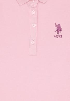 Kız Çocuk Açık Pembe Polo Yaka Kısa Kol A-Form Basic Örme Elbise - 50306051071