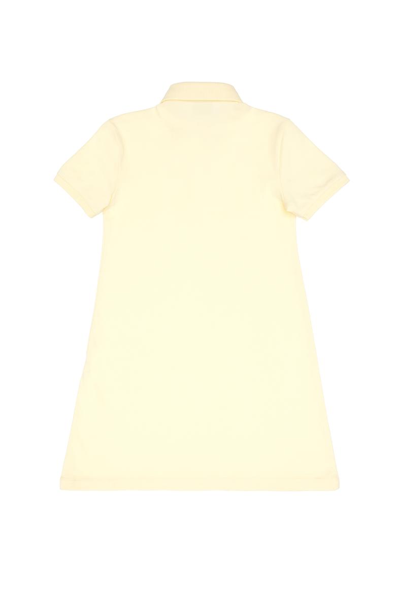 Kız Çocuk Limon Polo Yaka Kısa Kol A-Form Basic Örme Elbise - 50306051034