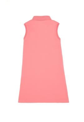 Kız Çocuk Pembe Polo Yaka Kolsuz A-Form Basic Örme Elbise - 50306052005