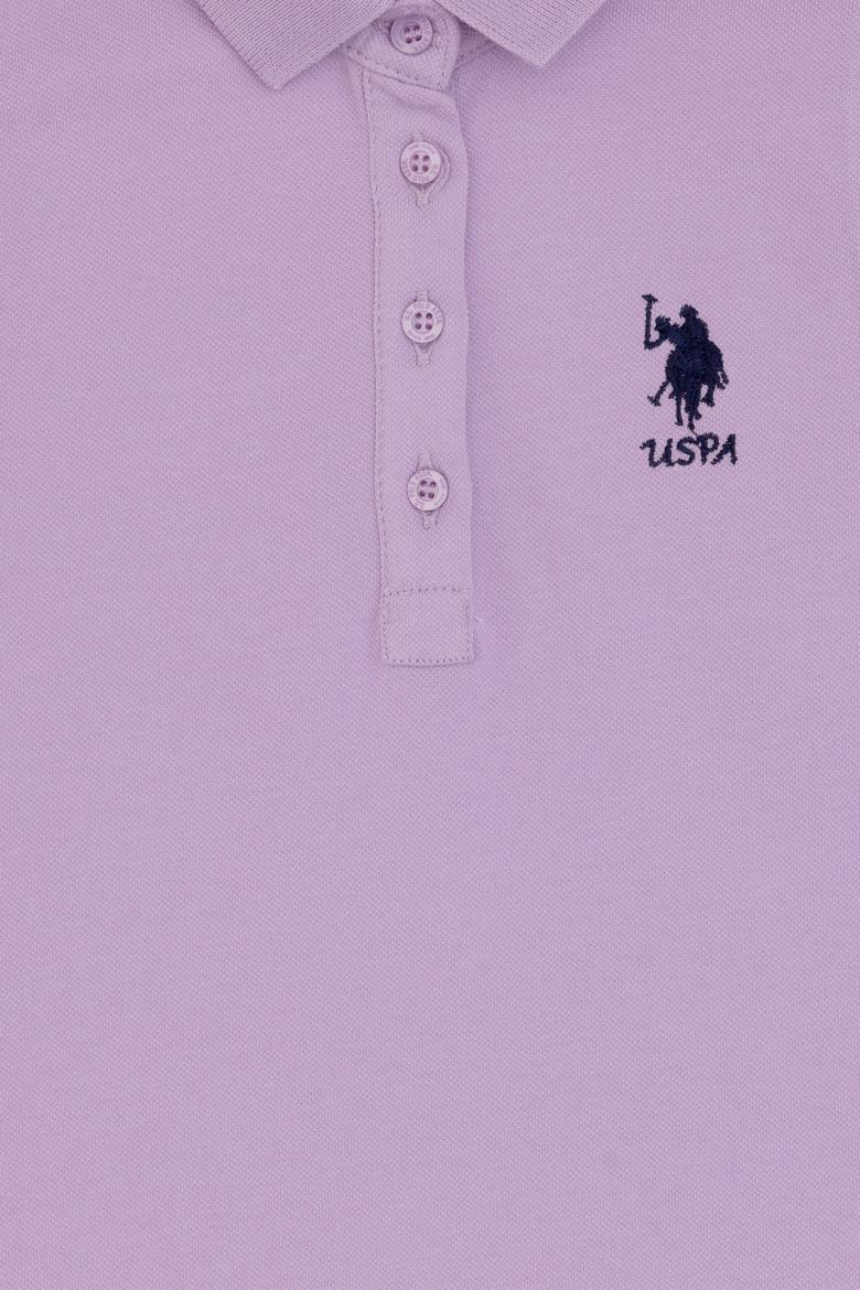 Kız Çocuk Lila Polo Yaka Kolsuz A-Form Basic Örme Elbise - 50306052038