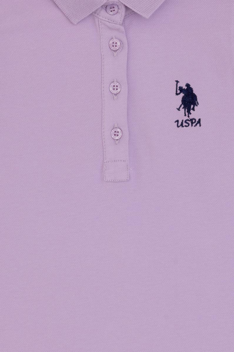 Kız Çocuk Lila Polo Yaka Kolsuz A-Form Basic Örme Elbise