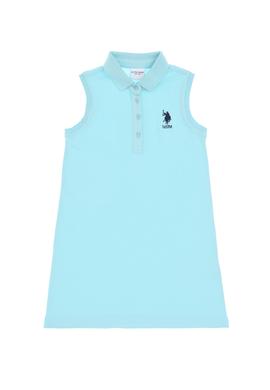 Kız Çocuk Aqua Polo Yaka Kolsuz A-Form Basic Örme Elbise - 50306052071
