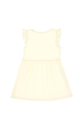 Kız Çocuk Limon Fırfır Kollu Bisiklet Yaka Pamuk Örme Elbise - 50306281033