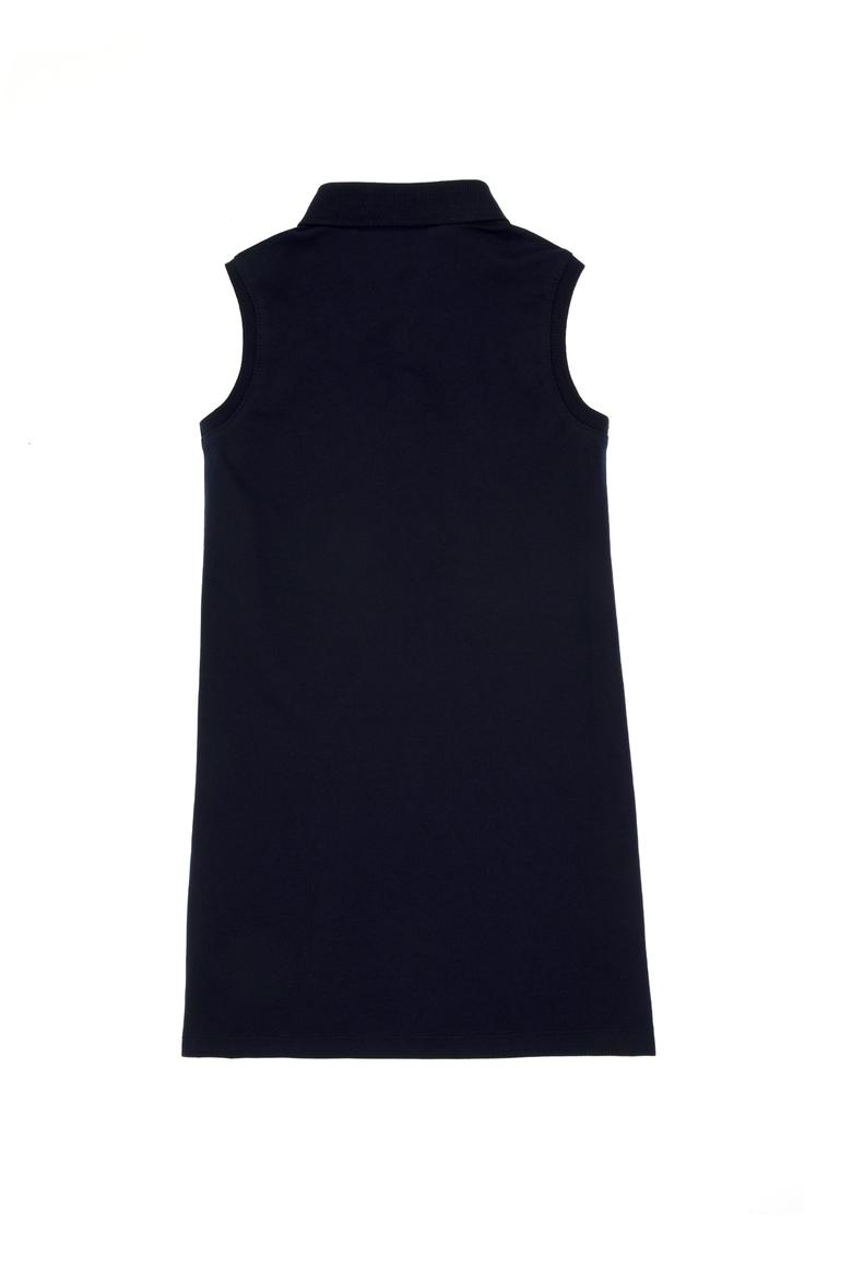 Kız Çocuk Lacivert Polo Yaka Kolsuz A-Form Basic Örme Elbise - 50306052081