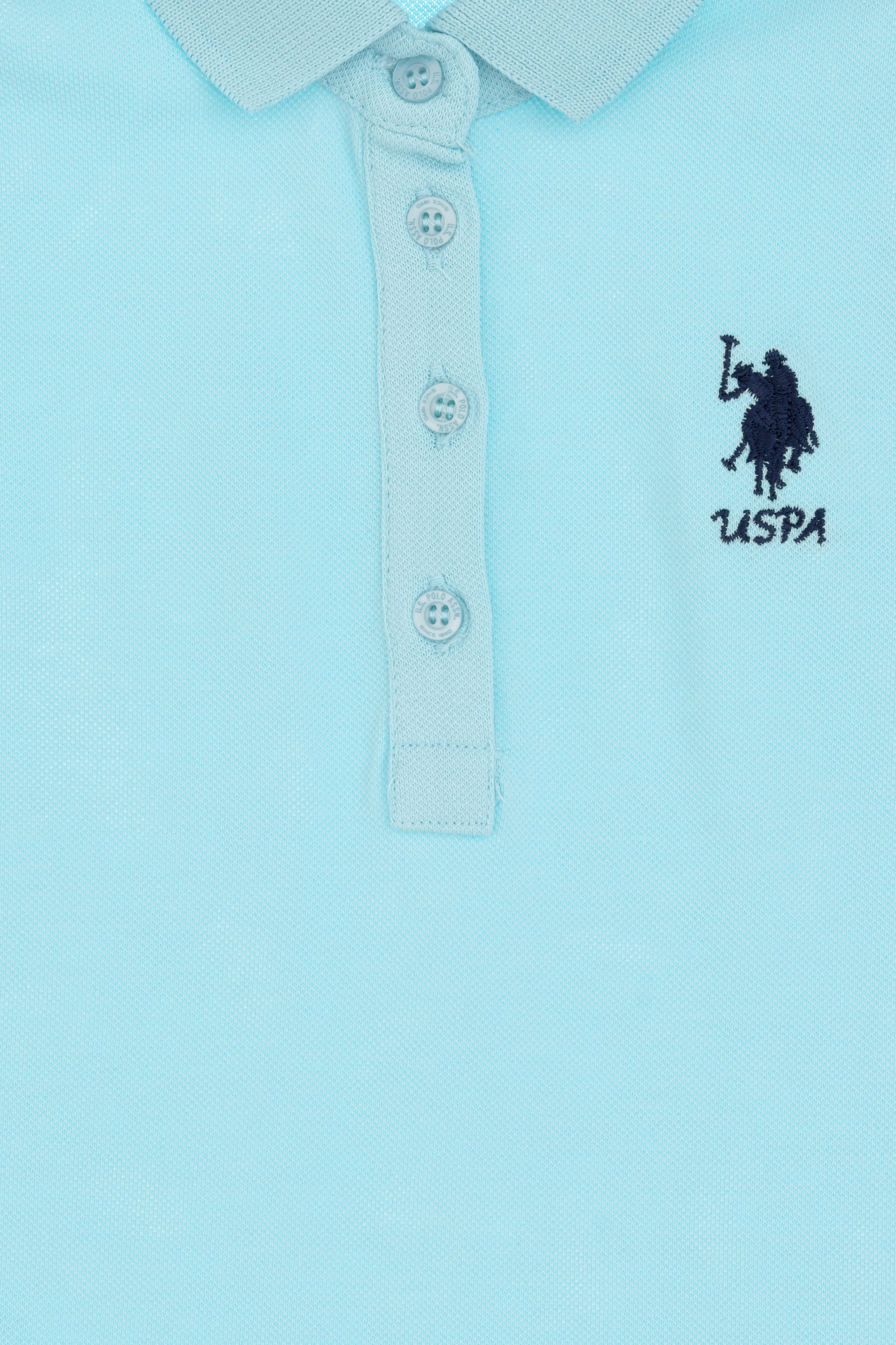 Kız Çocuk Aqua Polo Yaka Kolsuz A-Form Basic Örme Elbise - Image 5