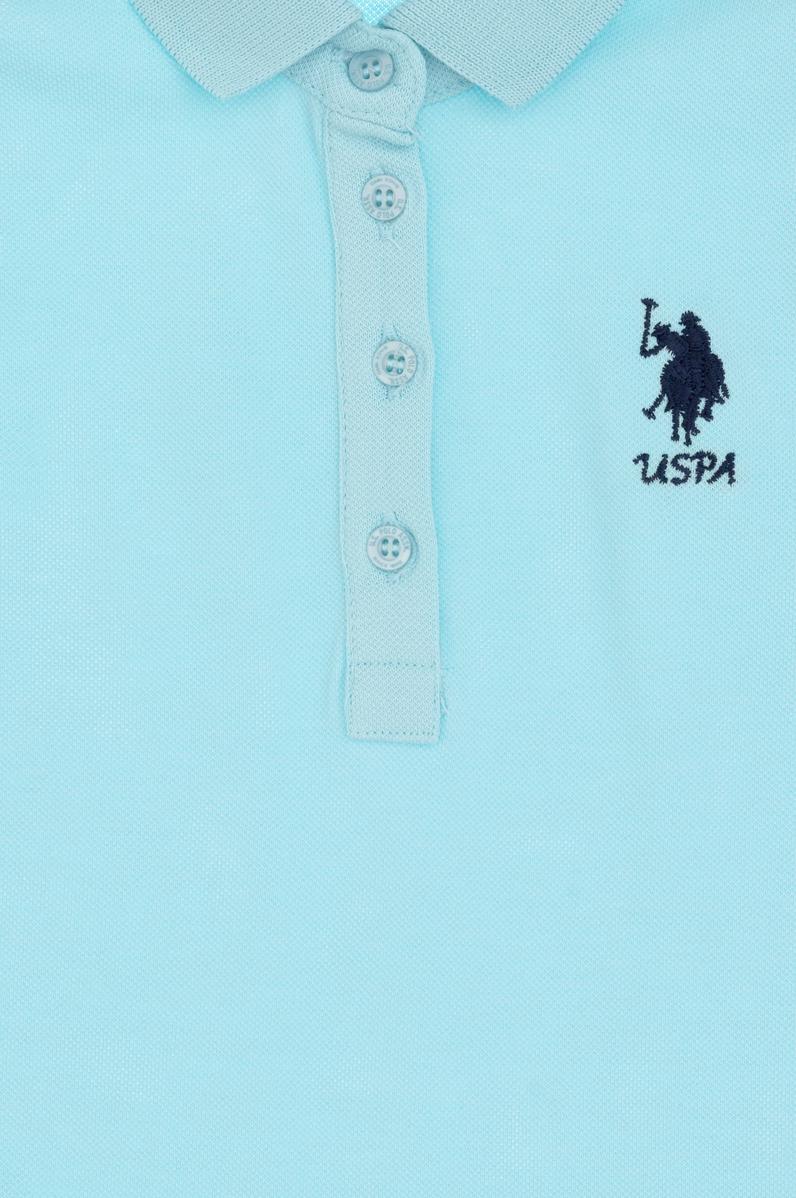 Kız Çocuk Aqua Polo Yaka Kolsuz A-Form Basic Örme Elbise