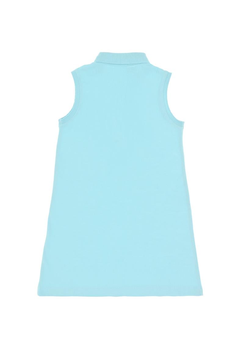 Kız Çocuk Aqua Polo Yaka Kolsuz A-Form Basic Örme Elbise - 50306052071