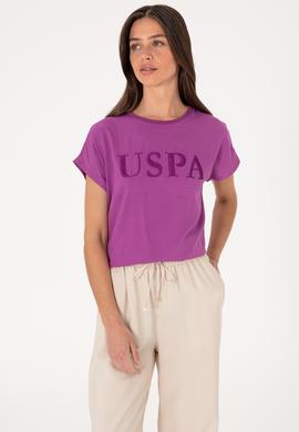 Kadın Menekşe Bisiklet Yaka Tişört - 50300777002