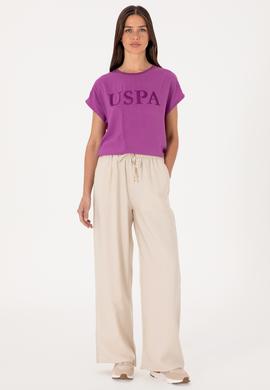 Kadın Menekşe Bisiklet Yaka Tişört - 50300777002