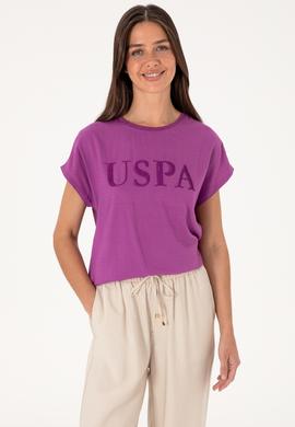 Kadın Menekşe Bisiklet Yaka Tişört - 50300777002