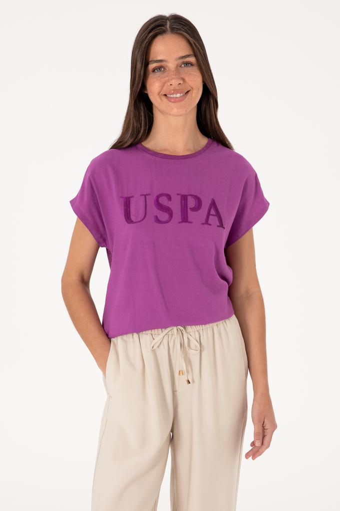 Kadın Menekşe Bisiklet Yaka Tişört