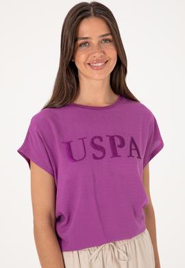 Kadın Menekşe Bisiklet Yaka Tişört - 50300777002