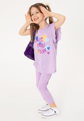 Kız Çocuk Lila 3/4 Boy İnterlok Tayt - 50306792011