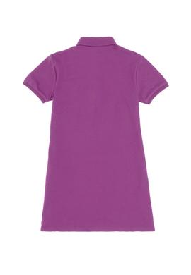 Kız Çocuk Menekşe Polo Yaka Kısa Kol A-Form Basic Örme Elbise - 50306051099