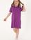 Kız Çocuk Menekşe Polo Yaka Kısa Kol A-Form Basic Örme Elbise