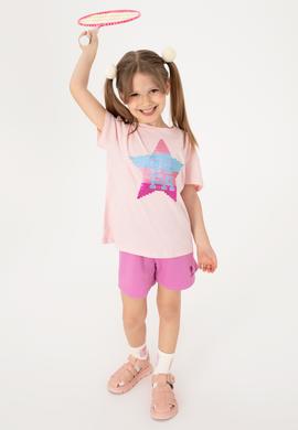 Kız Çocuk Fuşya Örme Şort - 50306279047