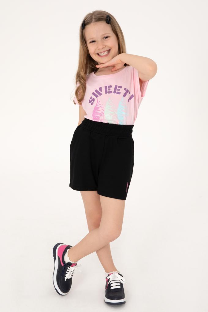 Kız Çocuk Siyah Örme Şort