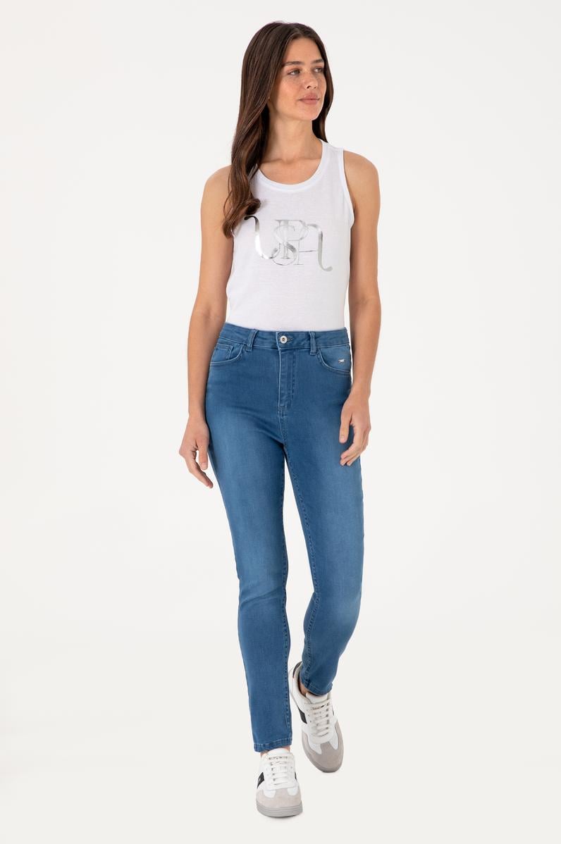 Kadın Açık Mavi Skinny High Waist Fit Jean Pantolon