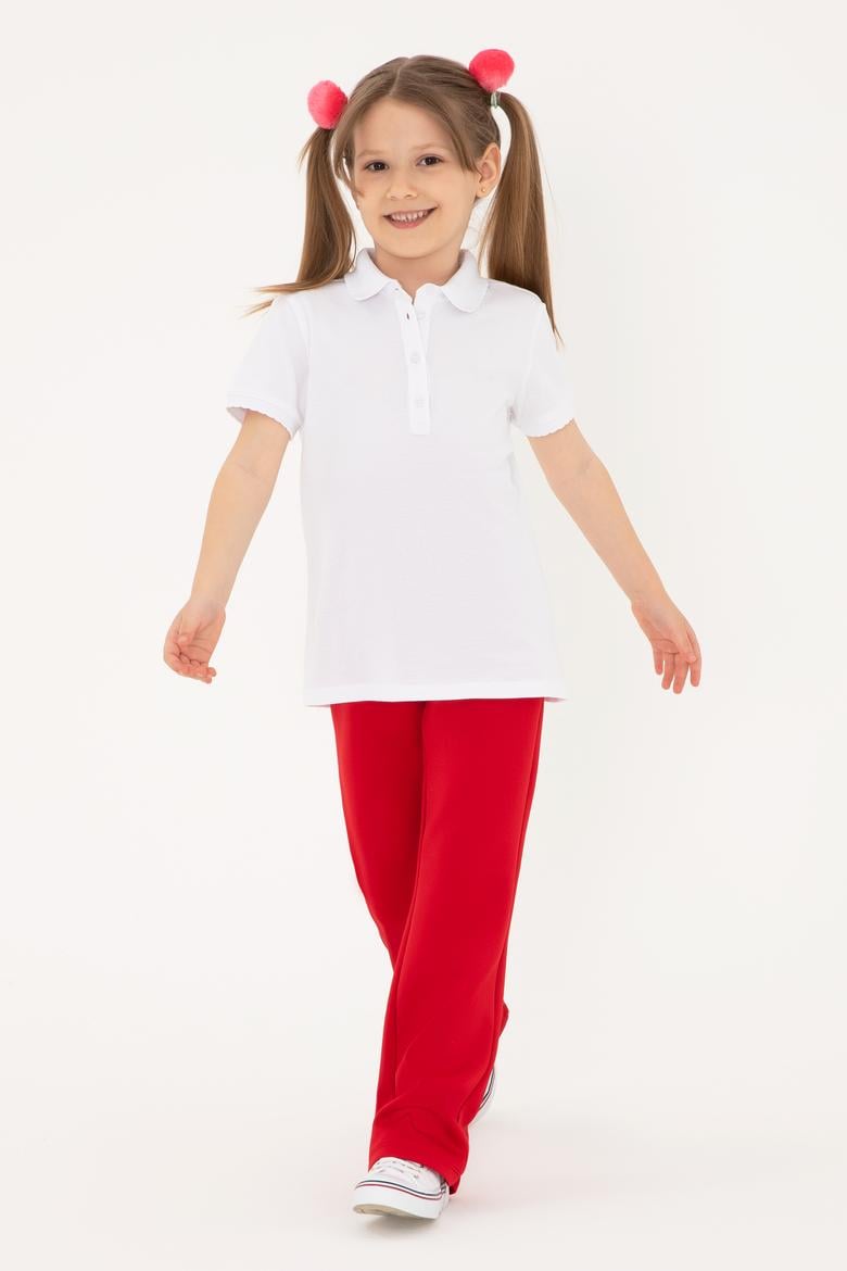 Kız Çocuk Kırmızı Yüksek Bel Flare Eşofman Altı - 50306283046