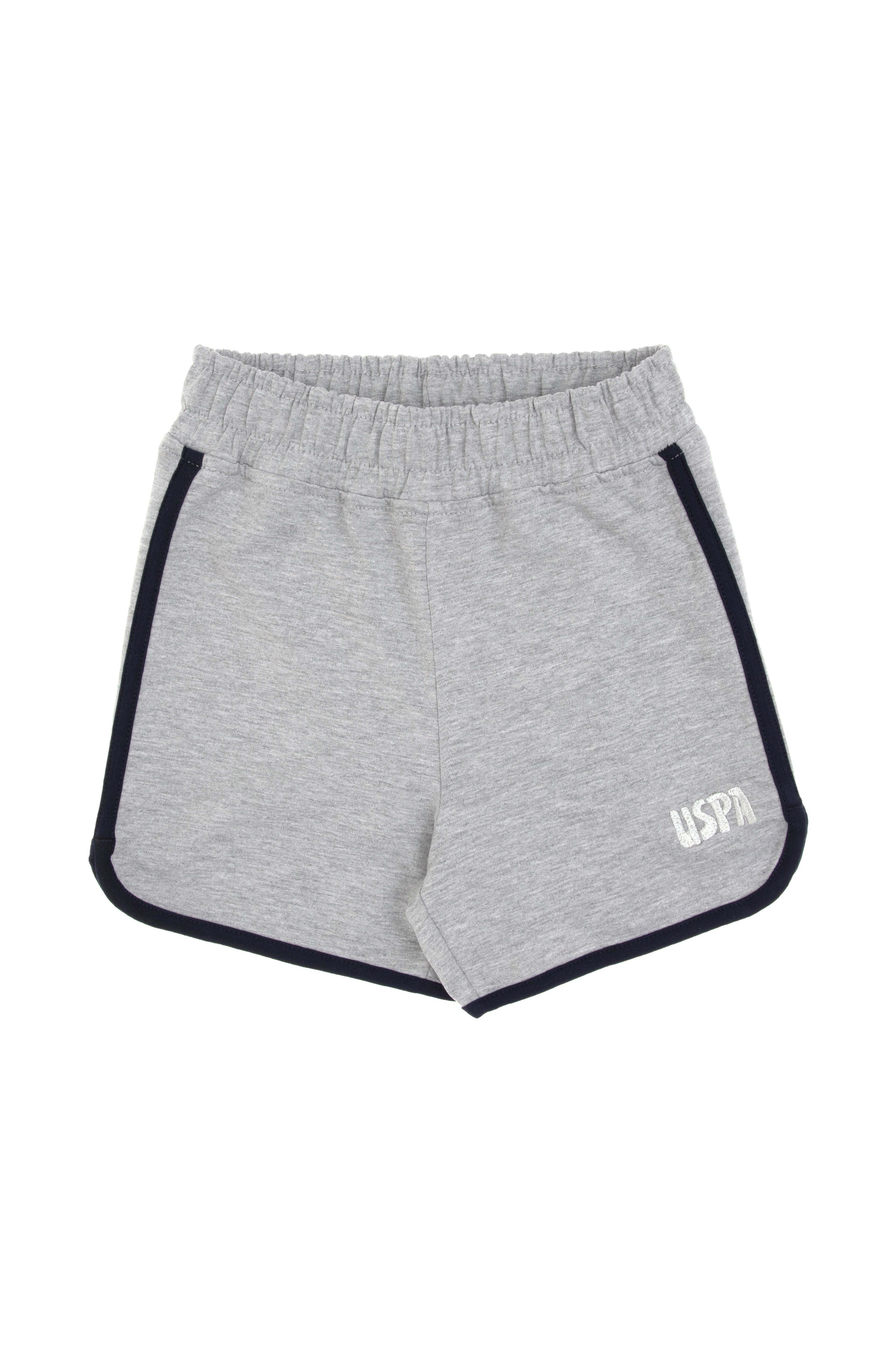 Kız Çocuk Gri Melanj Regular Fit Örme Şort - Image 3