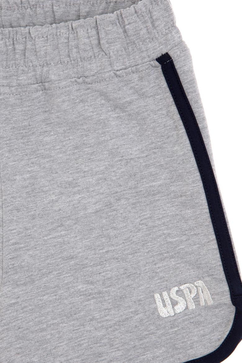 Kız Çocuk Gri Melanj Regular Fit Örme Şort - 50306297036