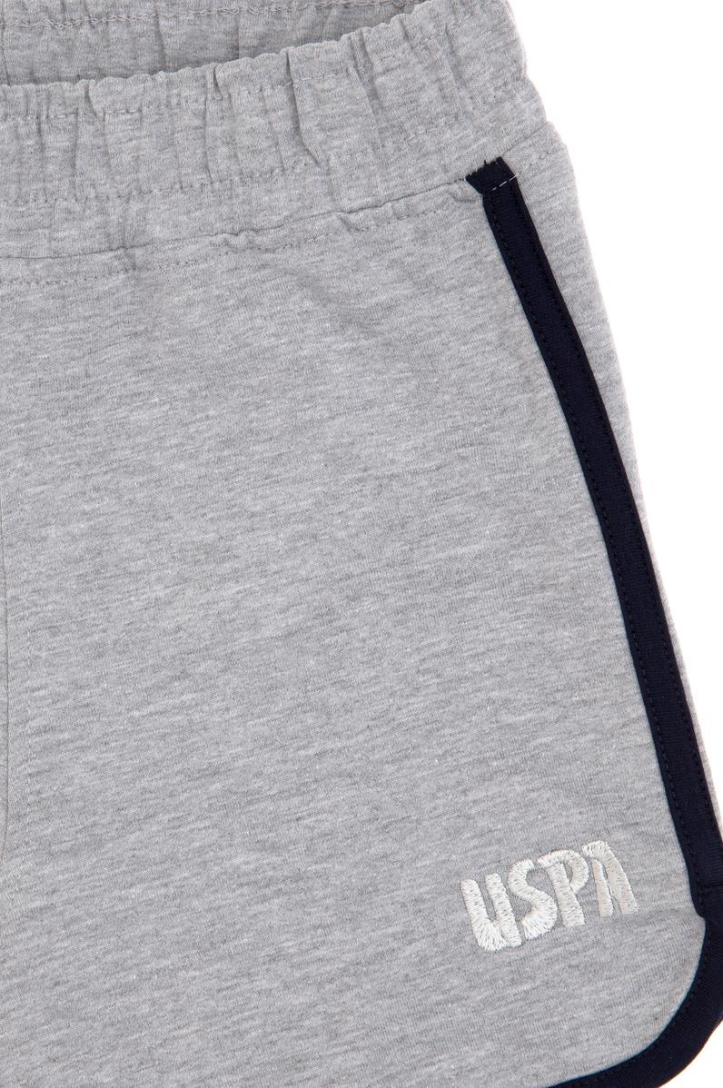 Kız Çocuk Gri Melanj Regular Fit Örme Şort