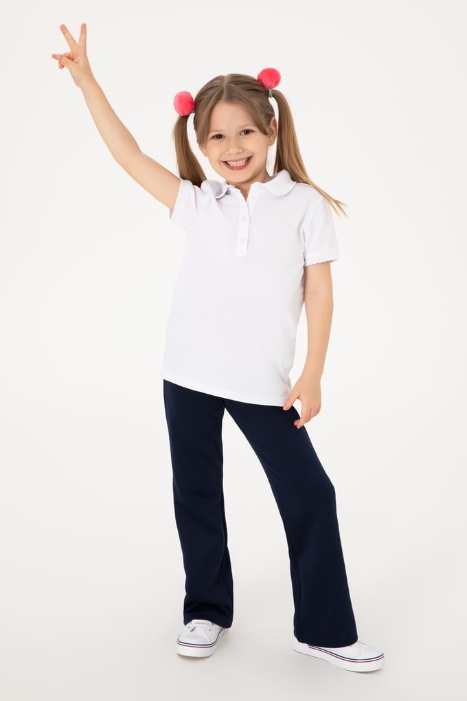 Kız Çocuk Lacivert Yüksek Bel Flare Eşofman Altı