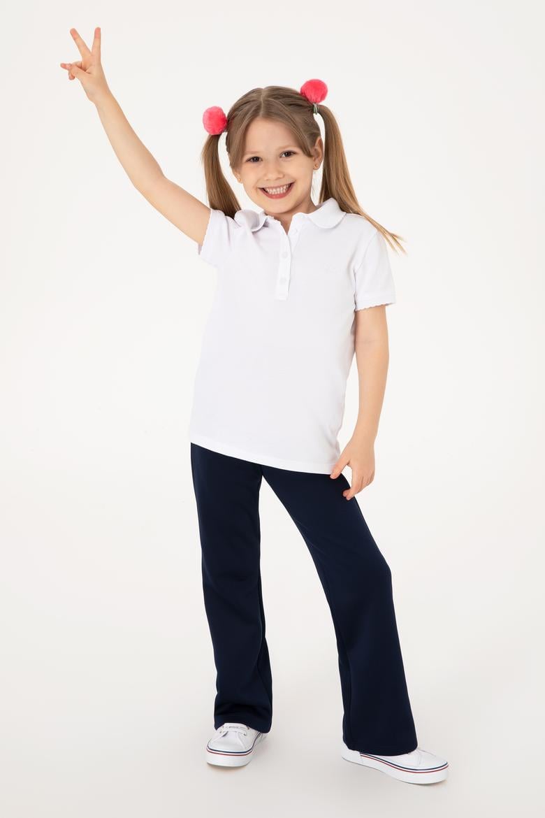 Kız Çocuk Lacivert Yüksek Bel Flare Eşofman Altı