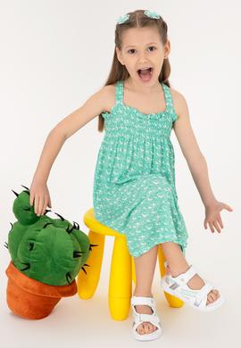 Kız Çocuk Mint Askılı Krep Kumaş Örme Elbise - 50306250008