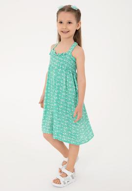 Kız Çocuk Mint Askılı Krep Kumaş Örme Elbise - 50306250008