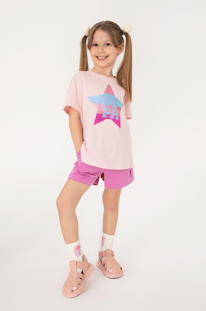 Kız Çocuk Fuşya Örme Şort