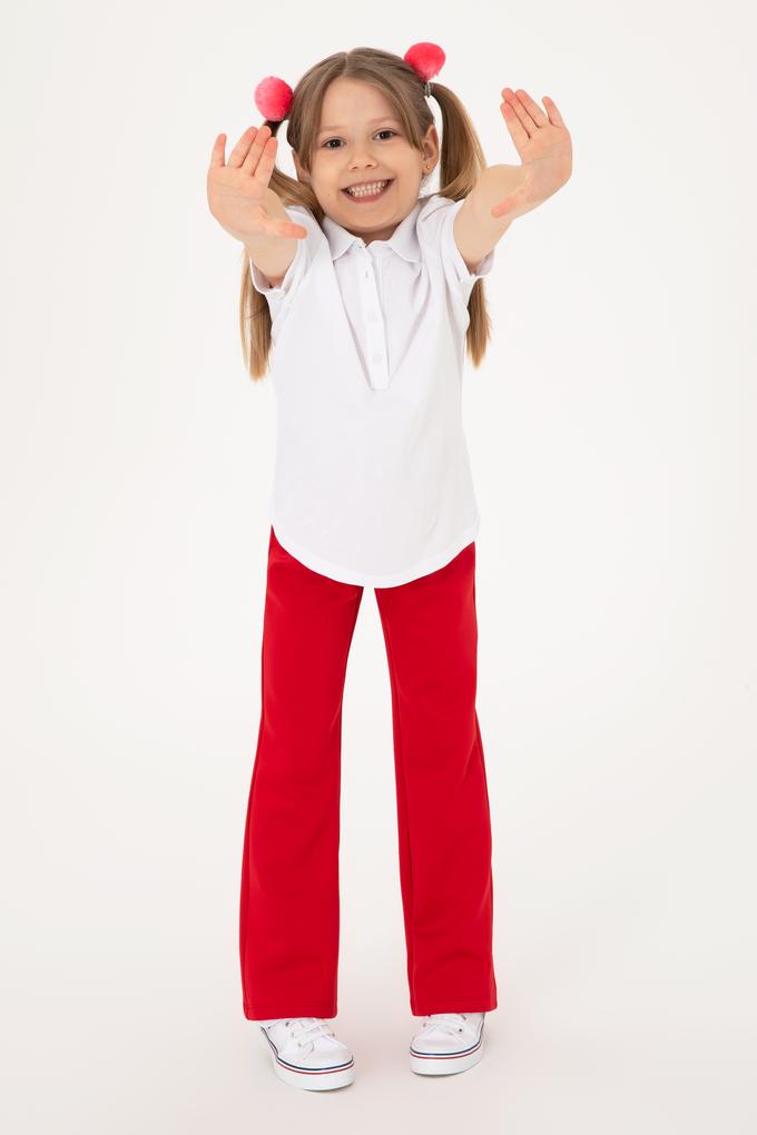 Kız Çocuk Kırmızı Yüksek Bel Flare Eşofman Altı