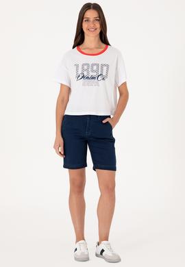 Kadın Mavi Jean Şort - 50305600005