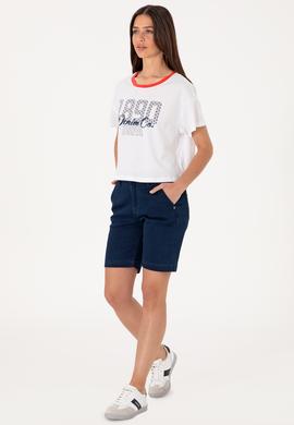 Kadın Mavi Jean Şort - 50305600005