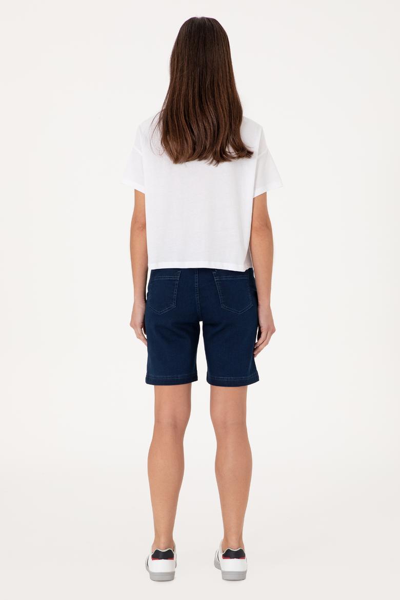 Kadın Mavi Jean Şort - 50305600005