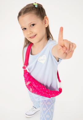 Kız Çocuk Açık Mavi Bisiklet Yaka Pamuk Düz Tişört - 50306189031