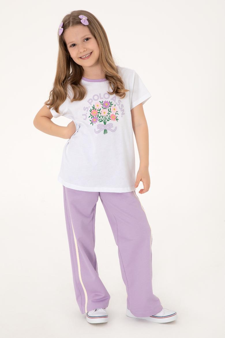 Kız Çocuk Lila Loose Fit Kenar Biyeli Eşofman Altı - 50306282043