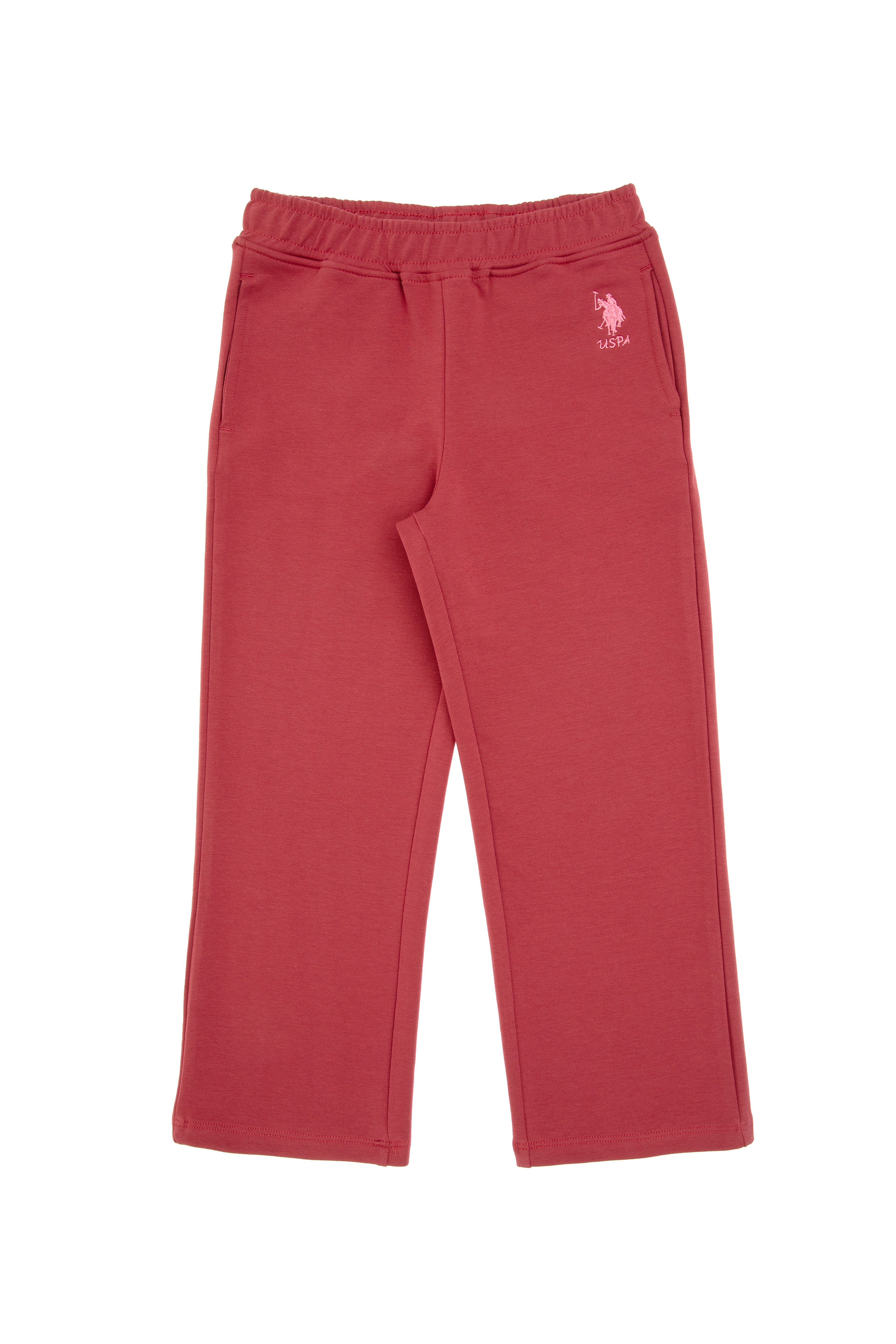 Kız Çocuk Vişne Loose Fit İki İplik Eşofman Altı - Image 4