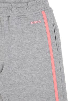 Kız Çocuk Gri Melanj Loose Fit Kenar Biyeli Eşofman Altı - 50306282066