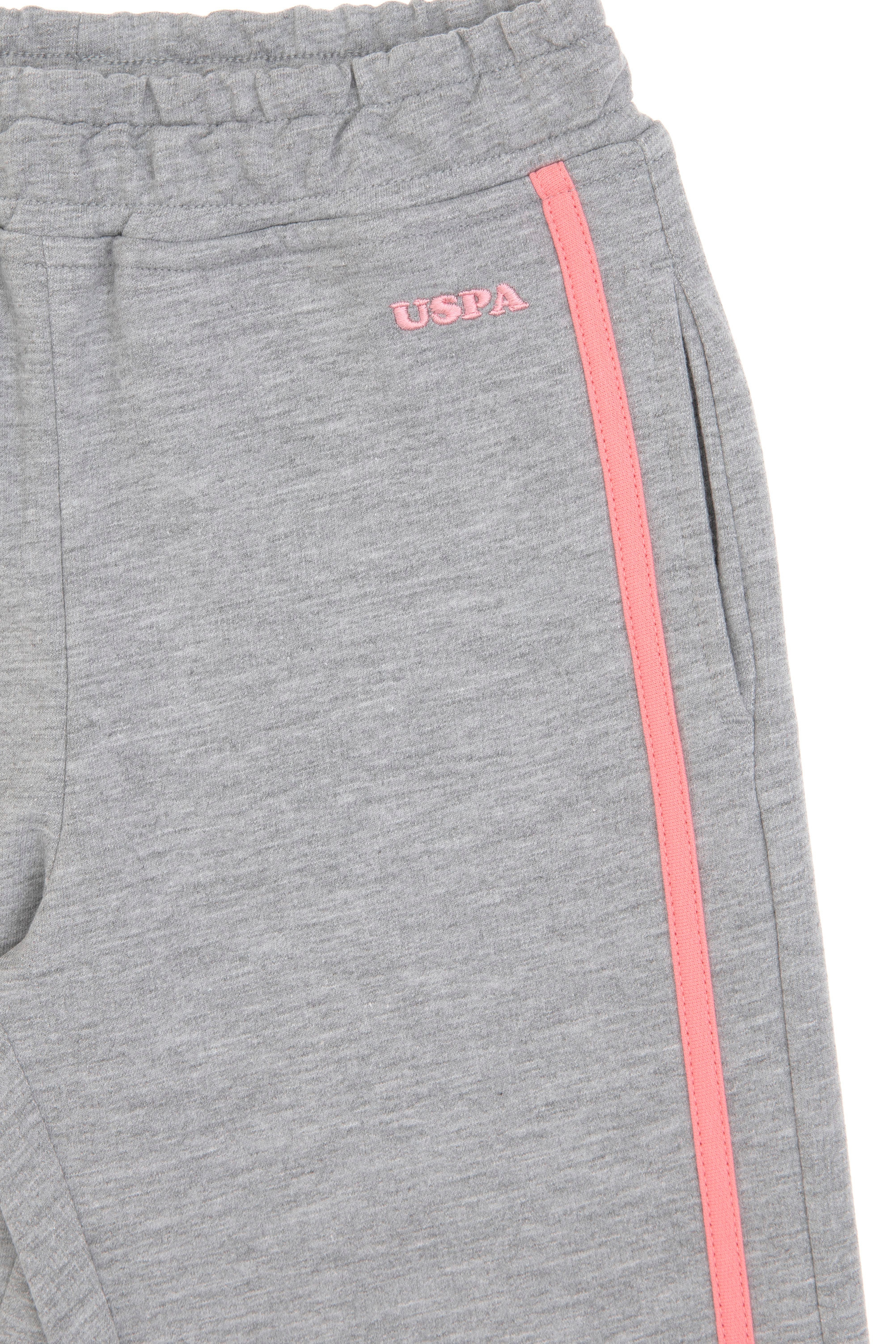 Kız Çocuk Gri Melanj Loose Fit Kenar Biyeli Eşofman Altı