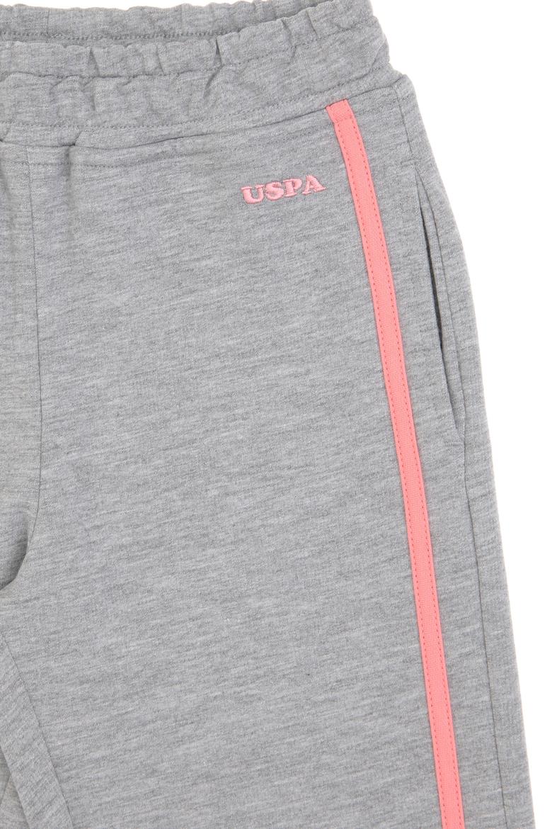 Kız Çocuk Gri Melanj Loose Fit Kenar Biyeli Eşofman Altı - 50306282066