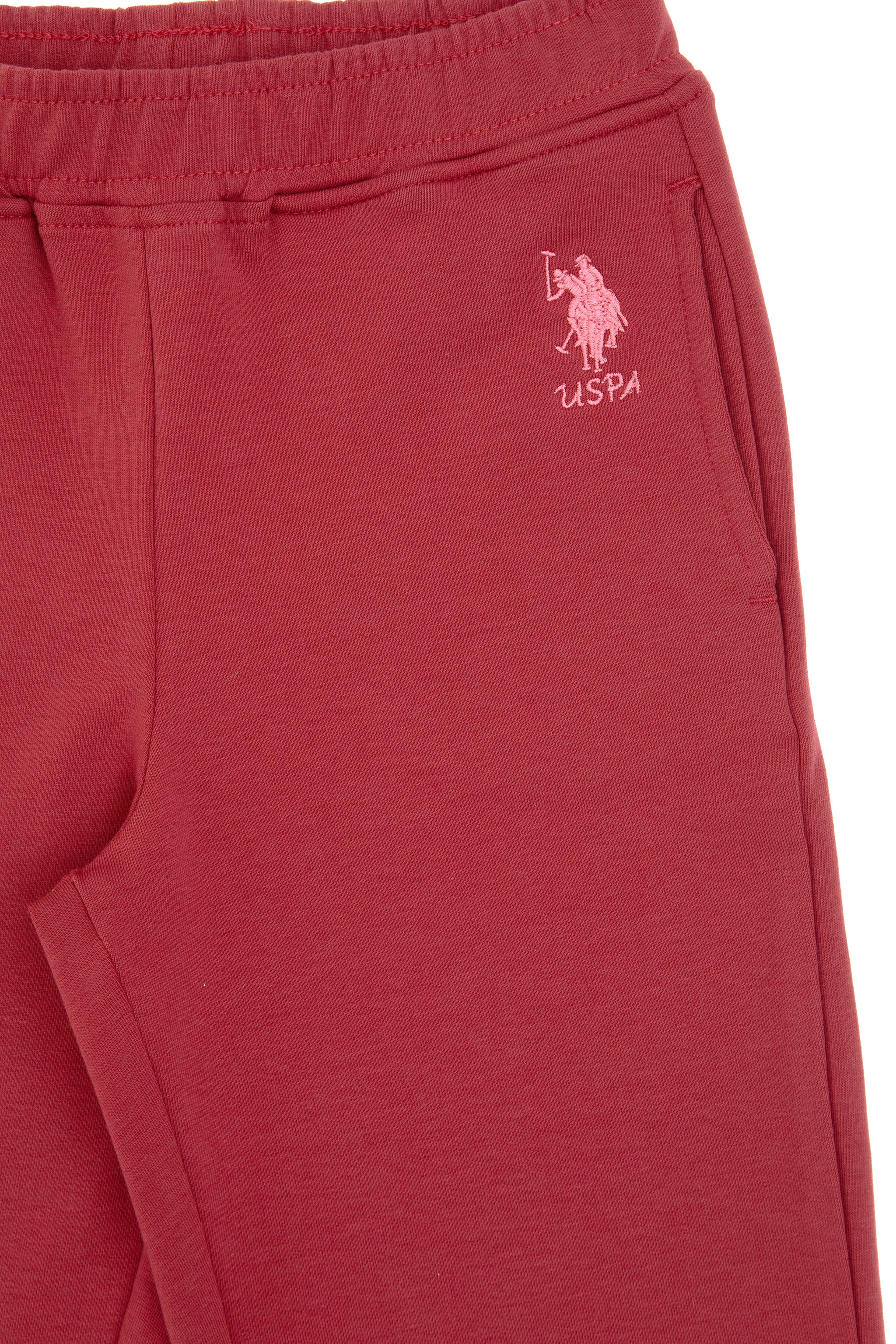Kız Çocuk Vişne Loose Fit İki İplik Eşofman Altı