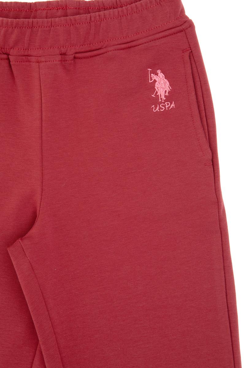 Kız Çocuk Vişne Loose Fit İki İplik Eşofman Altı