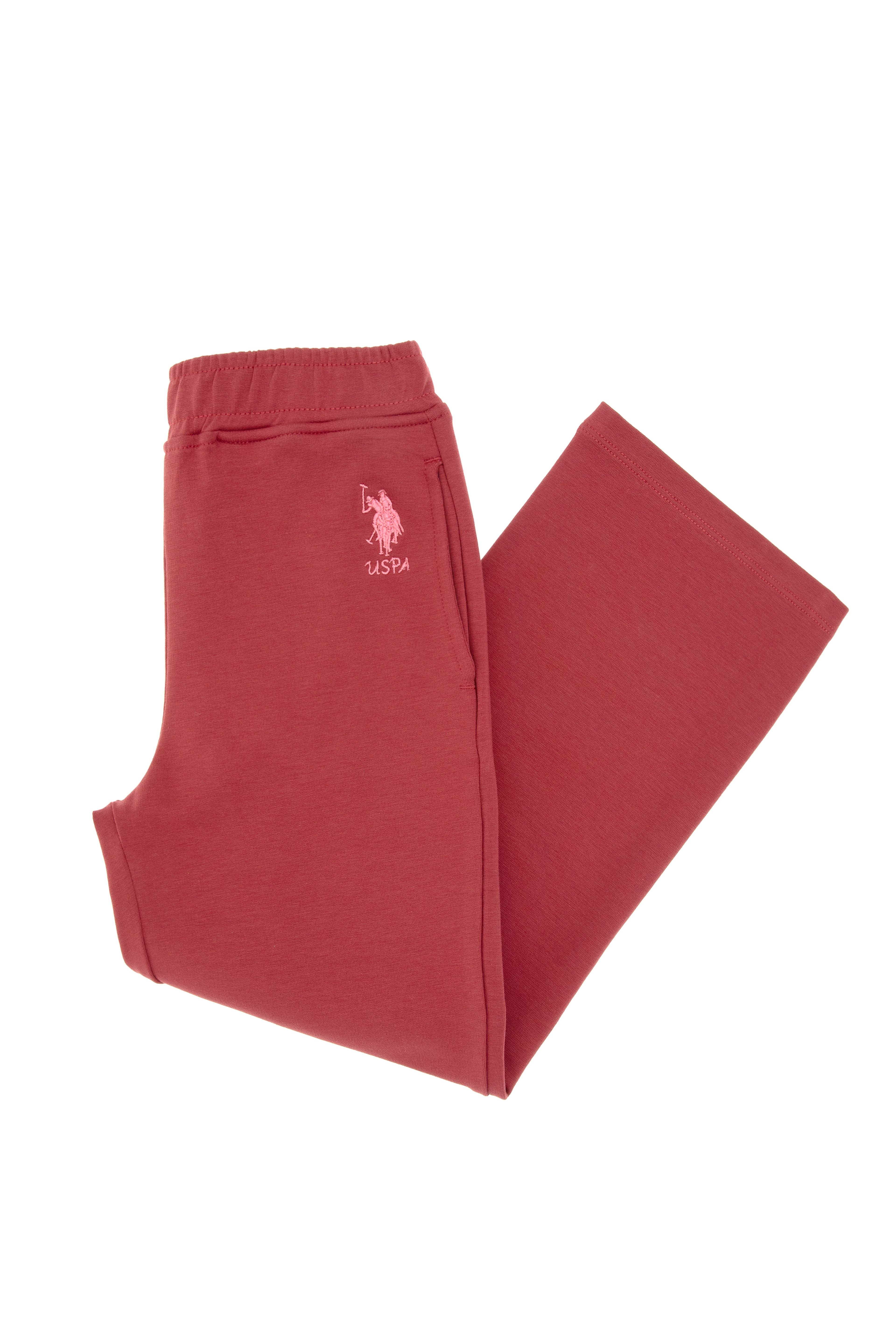 Kız Çocuk Vişne Loose Fit İki İplik Eşofman Altı