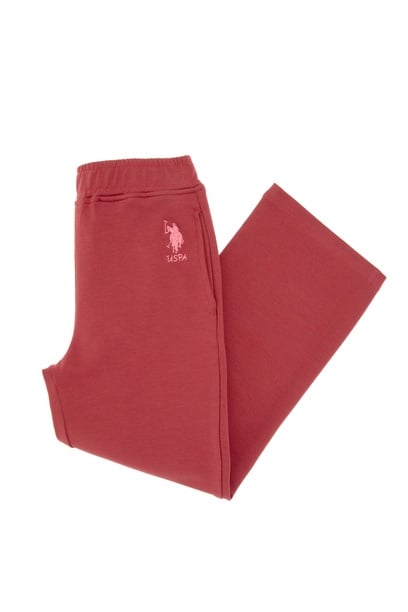 Kız Çocuk Vişne Loose Fit İki İplik Eşofman Altı