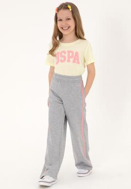 Kız Çocuk Gri Melanj Loose Fit Kenar Biyeli Eşofman Altı - 50306282066