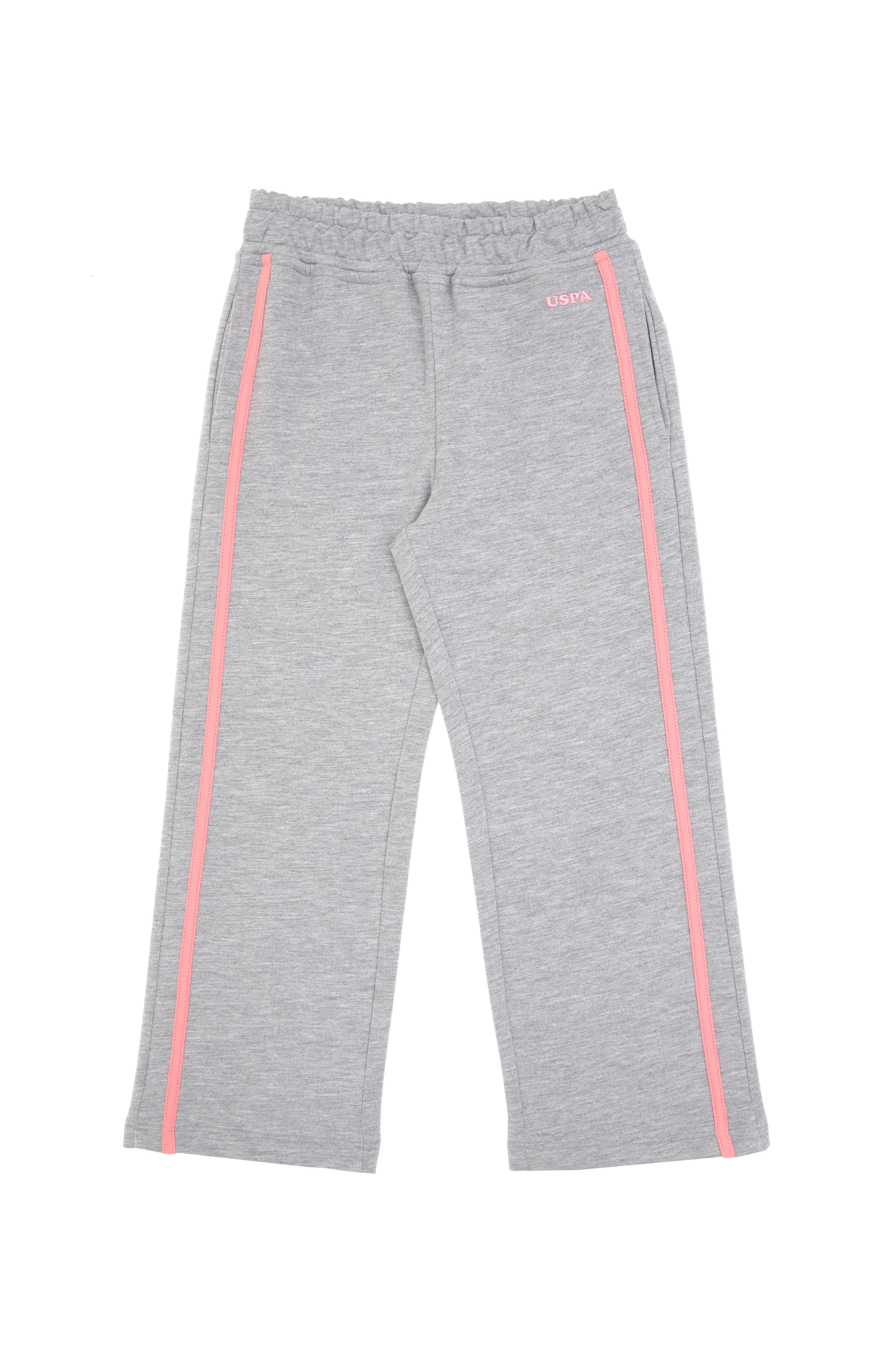 Kız Çocuk Gri Melanj Loose Fit Kenar Biyeli Eşofman Altı