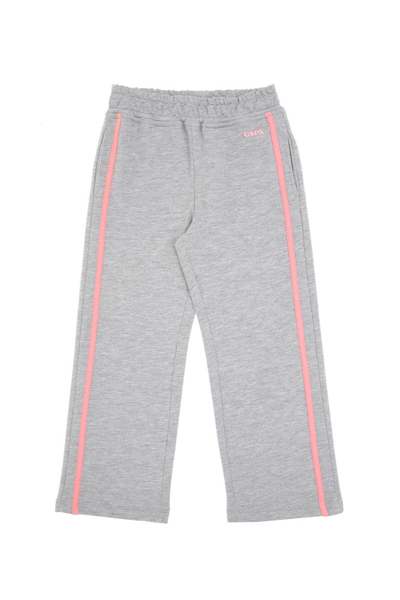 Kız Çocuk Gri Melanj Loose Fit Kenar Biyeli Eşofman Altı - 50306282066