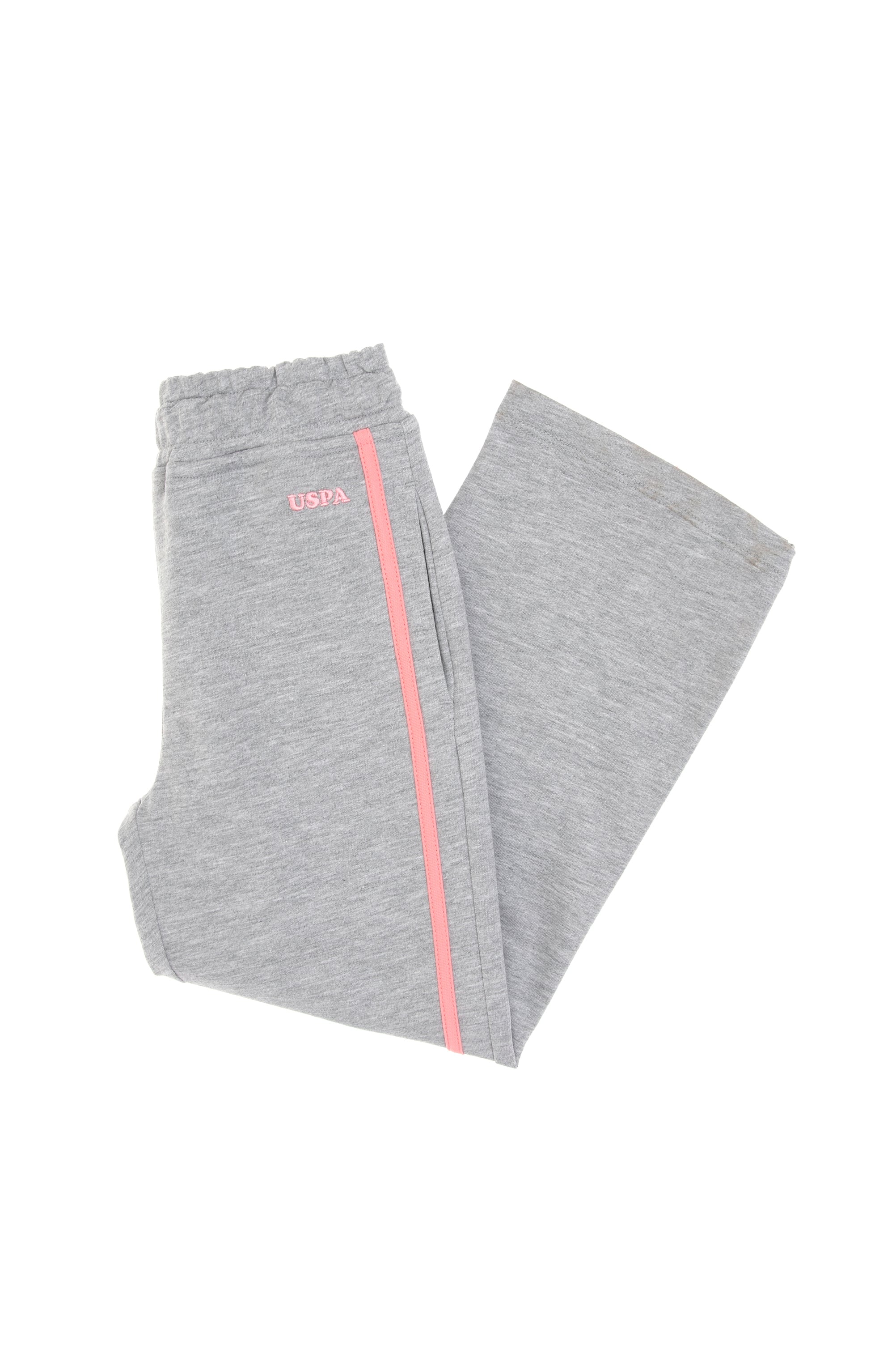 Kız Çocuk Gri Melanj Loose Fit Kenar Biyeli Eşofman Altı